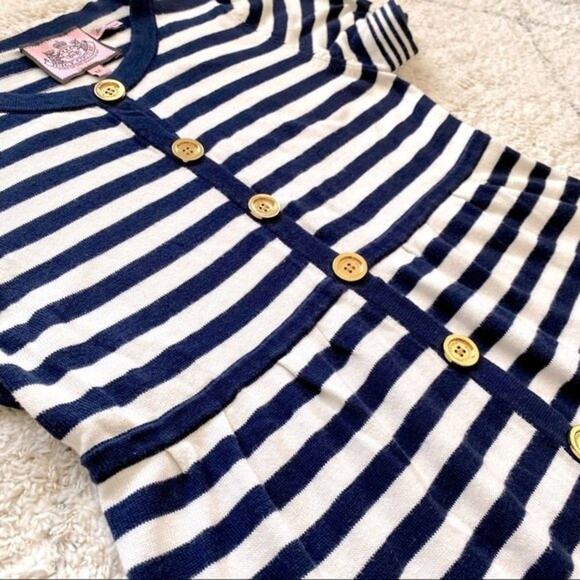 Juicy Couture Navy White Striped Knit Top Size M - Picture 7 of 11